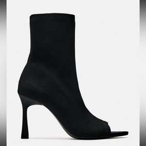 NWT Zara Peep Toe Sock Bootie